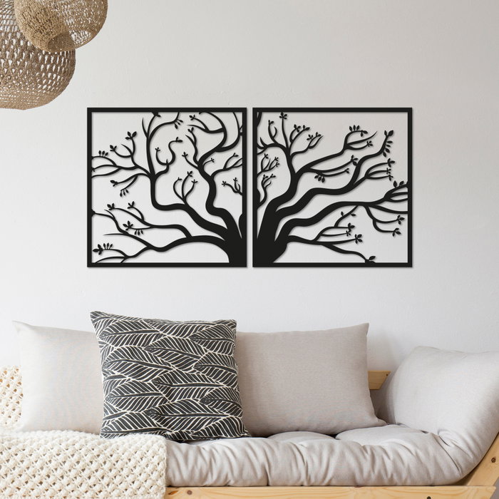 Wallity Tree Accesorio decorativo de pared de metal Negro